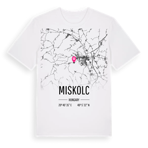 Miskolc karta t-shirt – ekologisk bomull t-shirt från Pinshirt