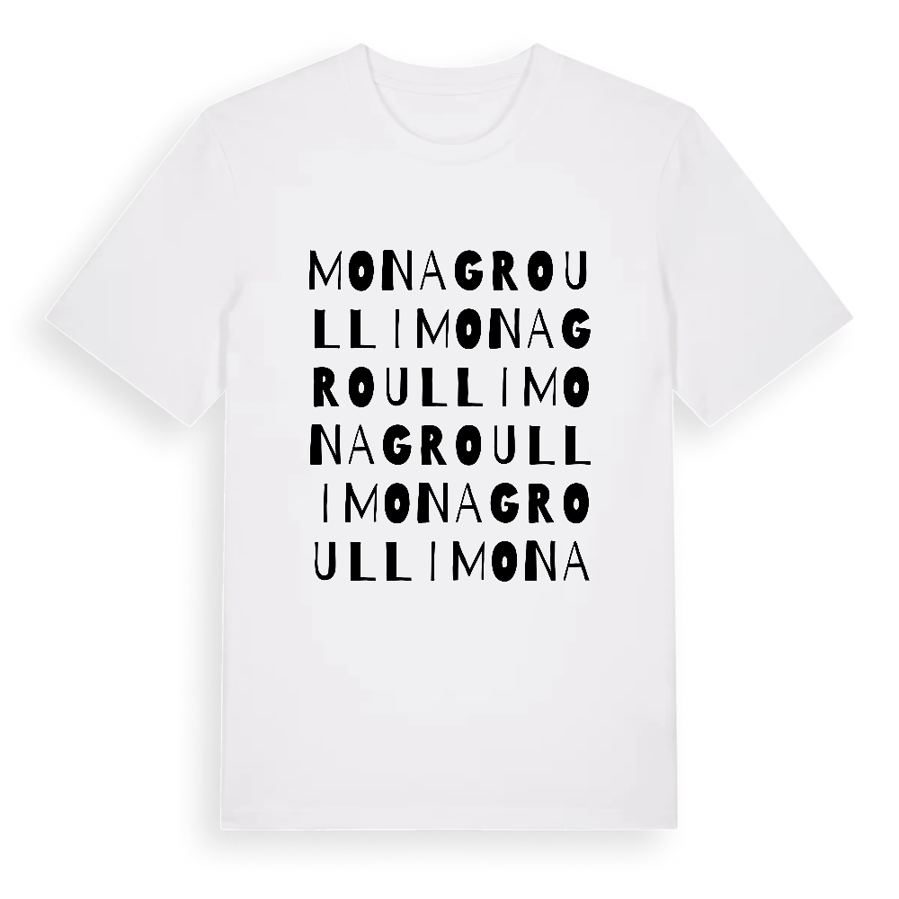 Monagroulli ordlek t-shirt – White, i miljö