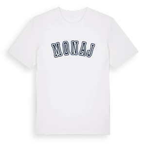Monaj college t-shirt – ekologisk bomull t-shirt från Pinshirt