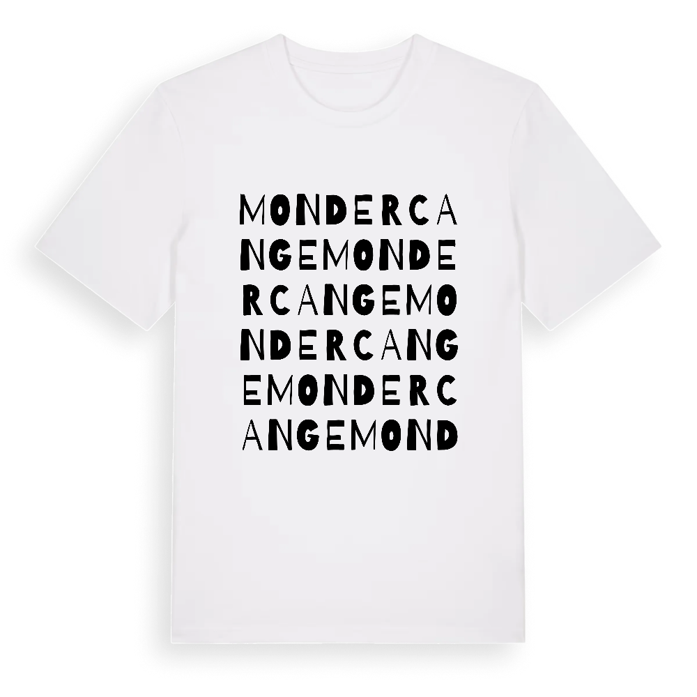 Mondercange ordlek t-shirt – White, i miljö
