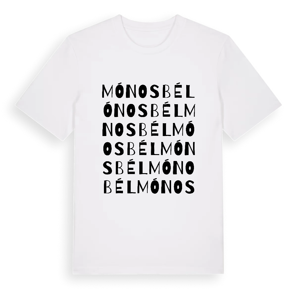 Mónosbél ordlek t-shirt – White, i miljö