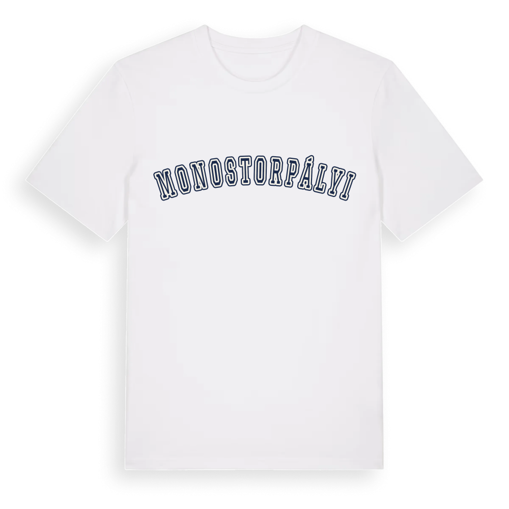 Monostorpályi college t-shirt – White, i miljö