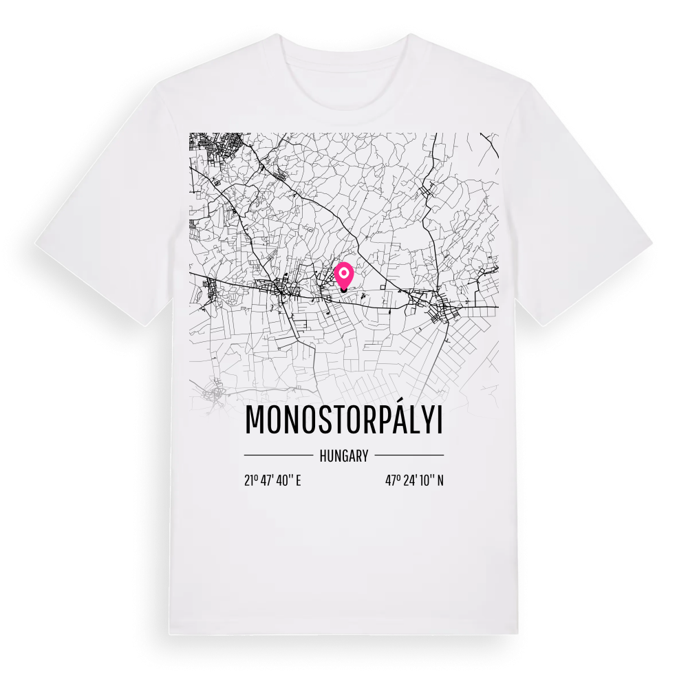 Monostorpályi karta t-shirt – White, i miljö