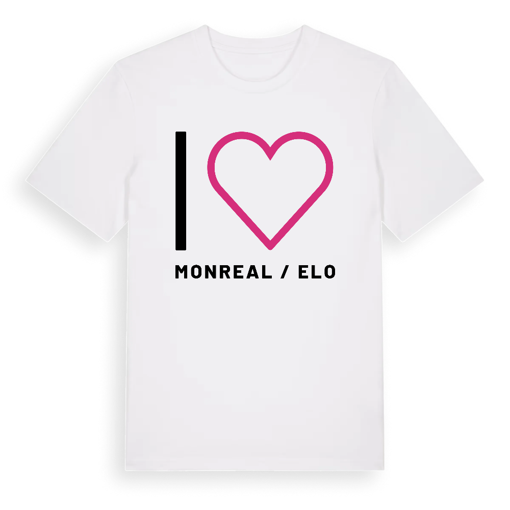 Jag älskar Monreal / Elo t-shirt stort tryck – White, i miljö