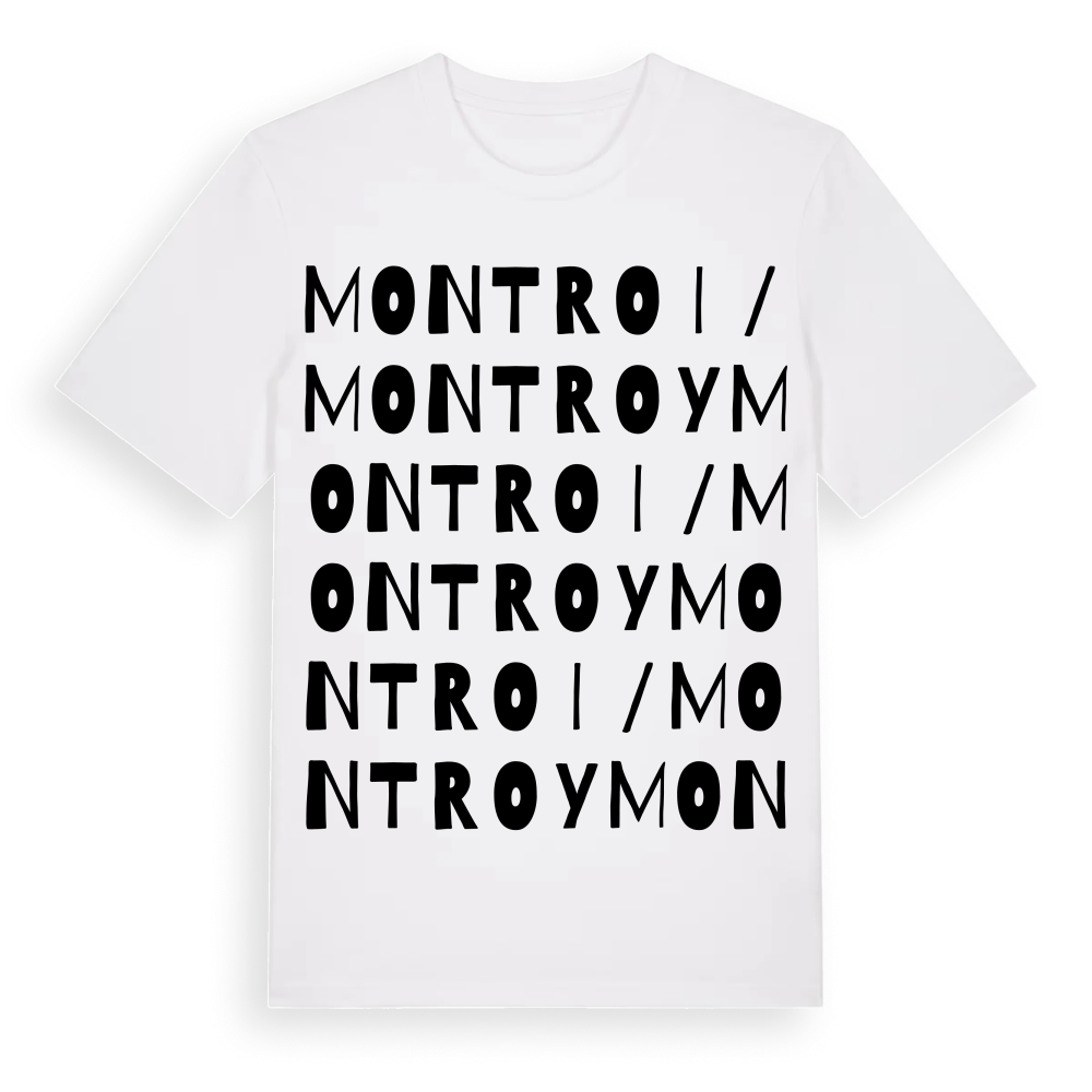 Montroi / Montroy ordlek t-shirt – White, i miljö