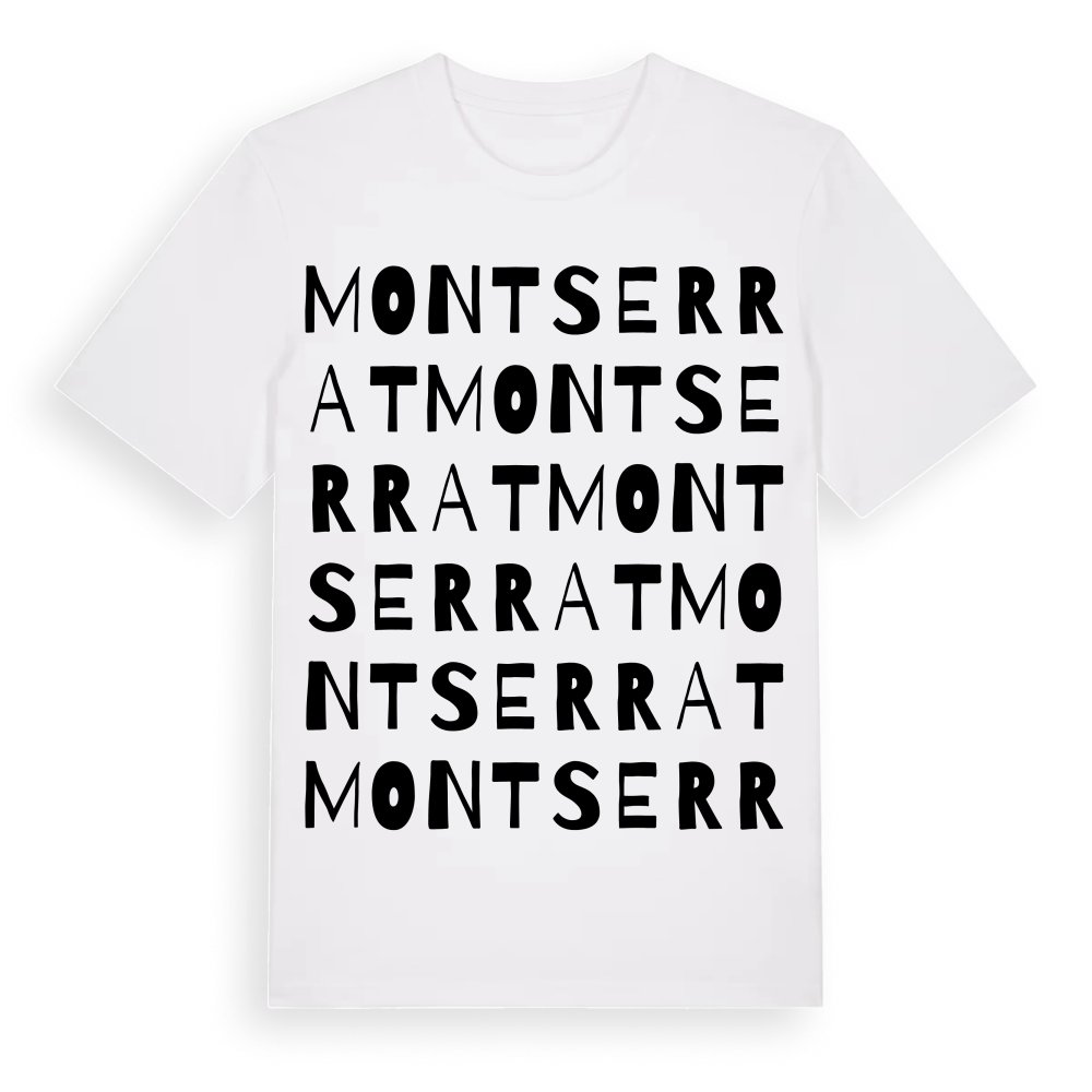 Montserrat ordlek t-shirt – White, i miljö