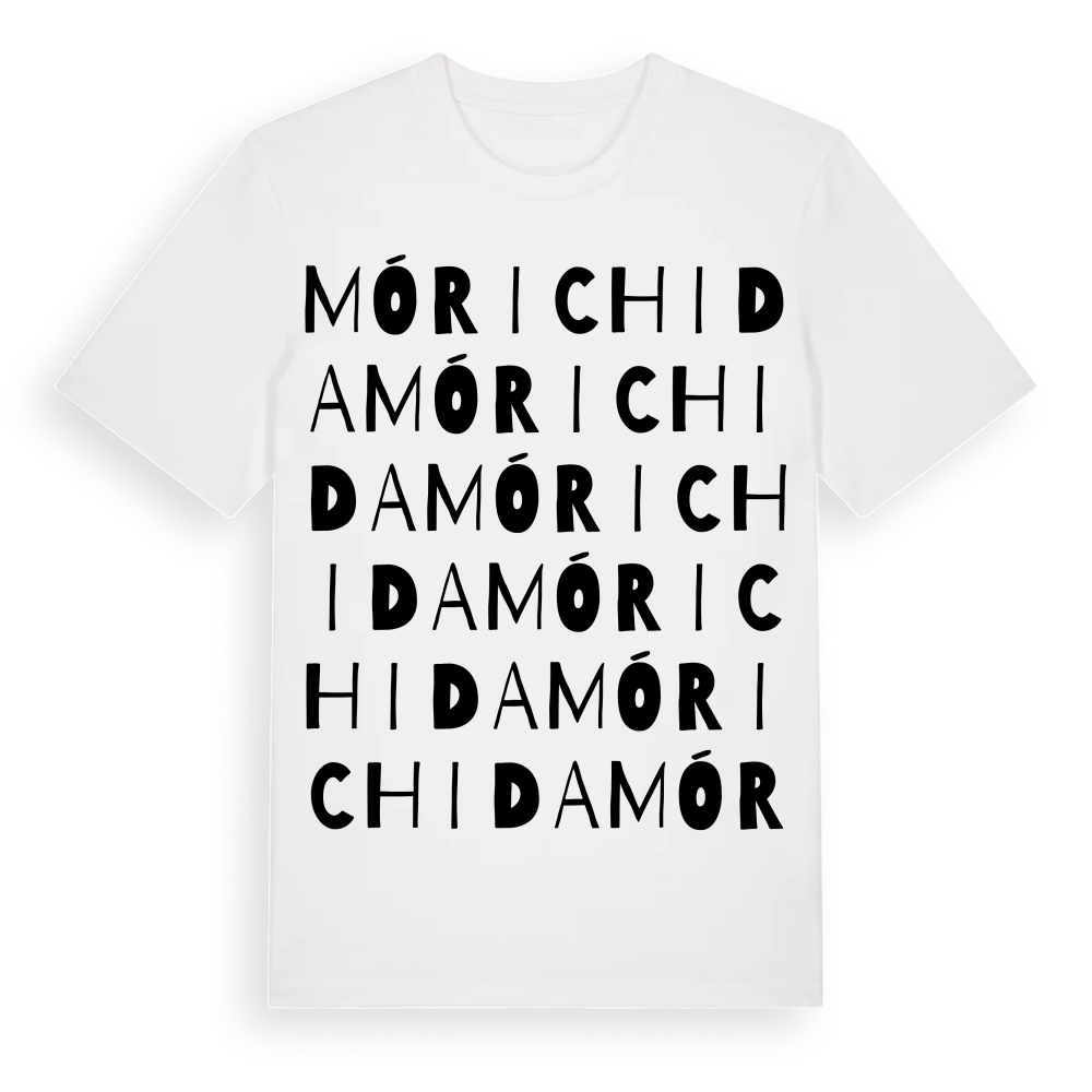 Mórichida ordlek t-shirt – White, i miljö
