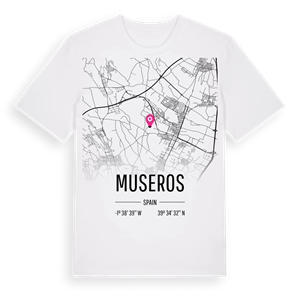Museros karta t-shirt – ekologisk bomull t-shirt från Pinshirt