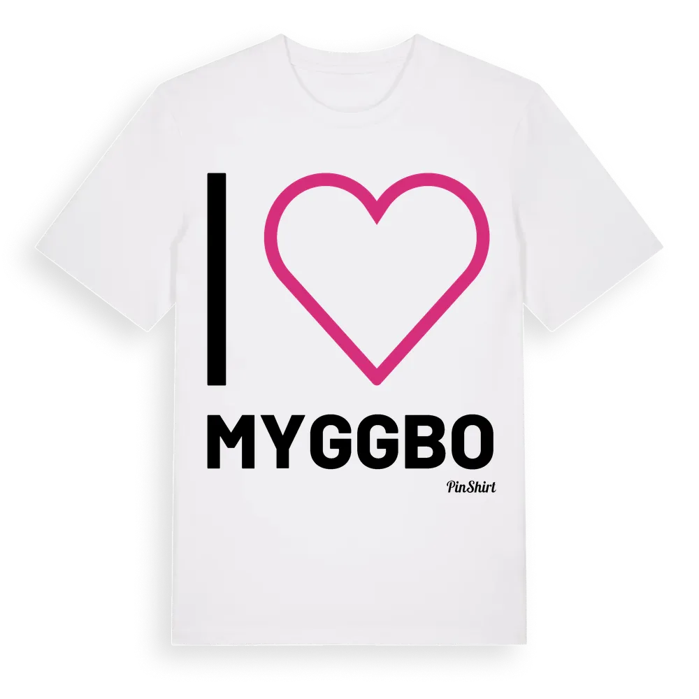 Jag älskar Myggbo t-shirt stort tryck i miljö