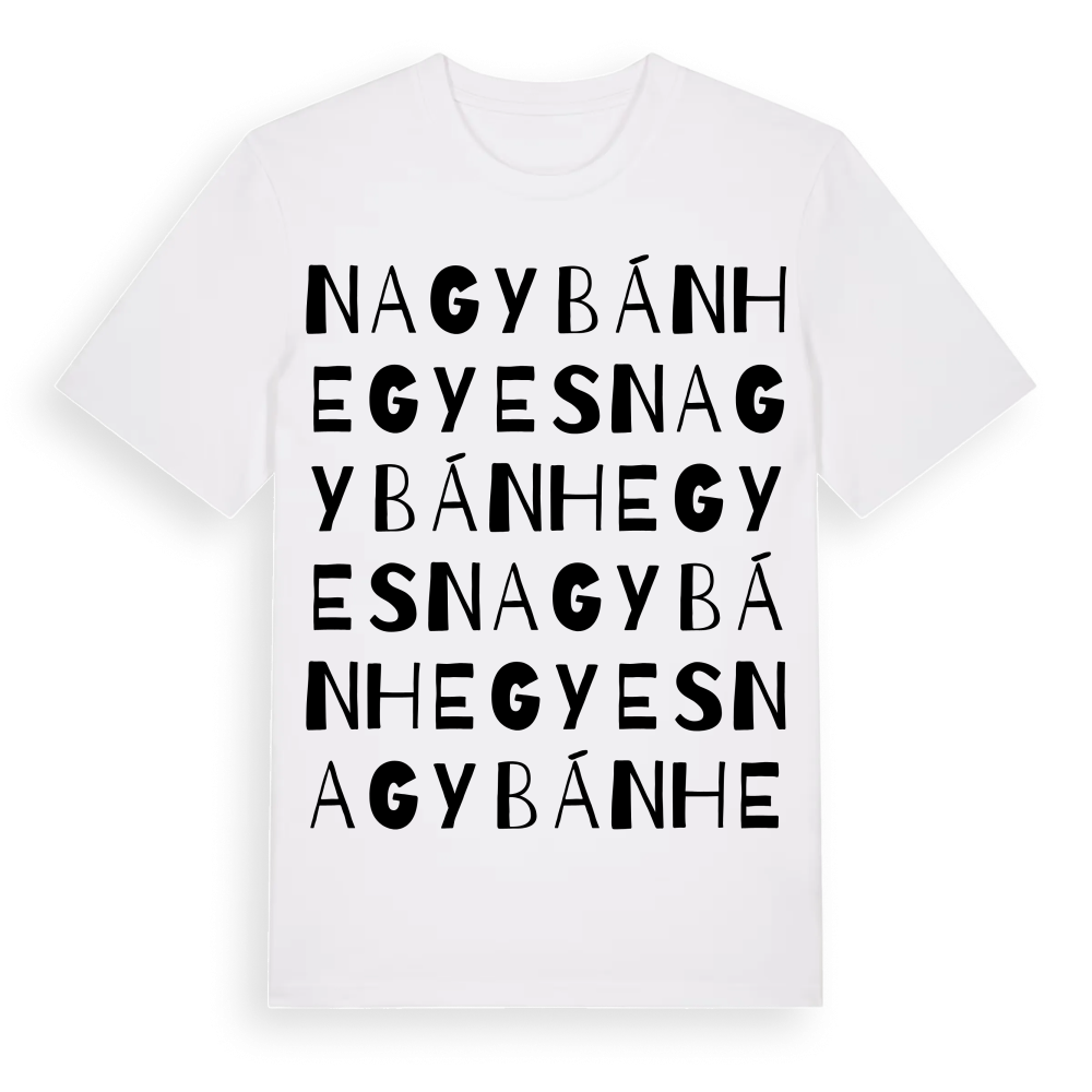 Nagybánhegyes ordlek t-shirt – White, i miljö