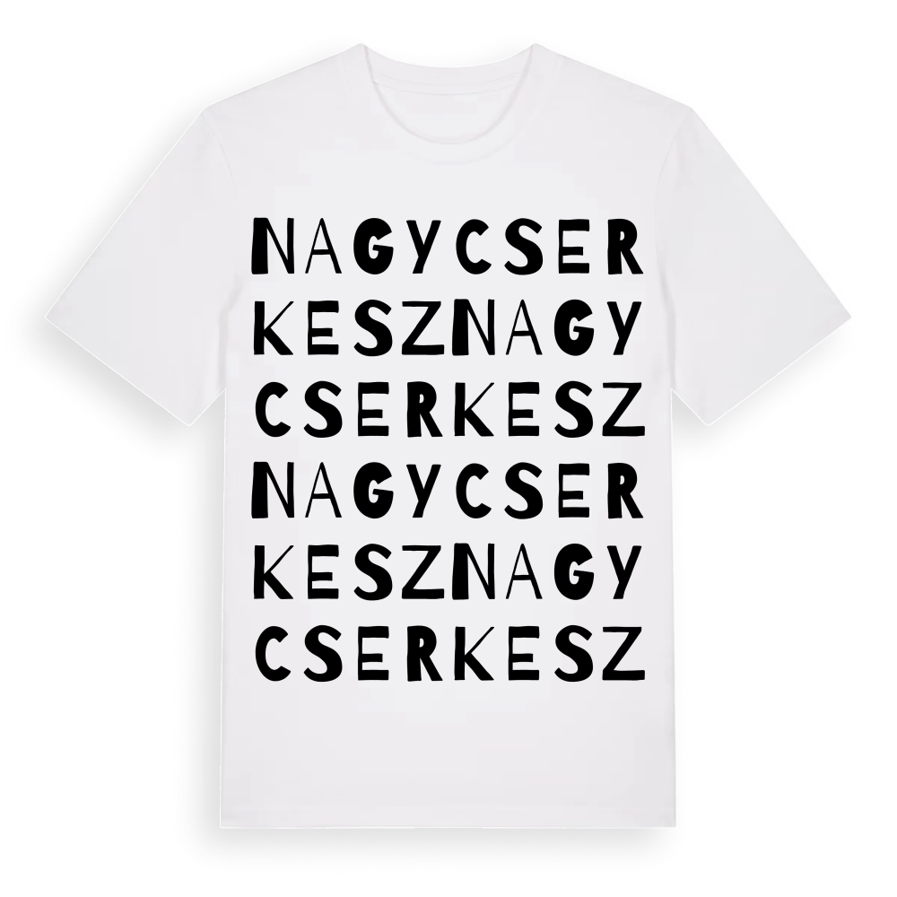 Nagycserkesz ordlek t-shirt – White, i miljö