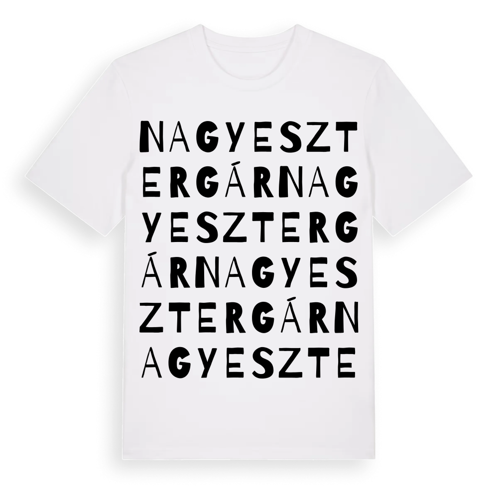 Nagyesztergár ordlek t-shirt – White, i miljö