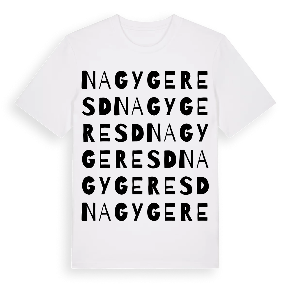 Nagygeresd ordlek t-shirt – White, i miljö