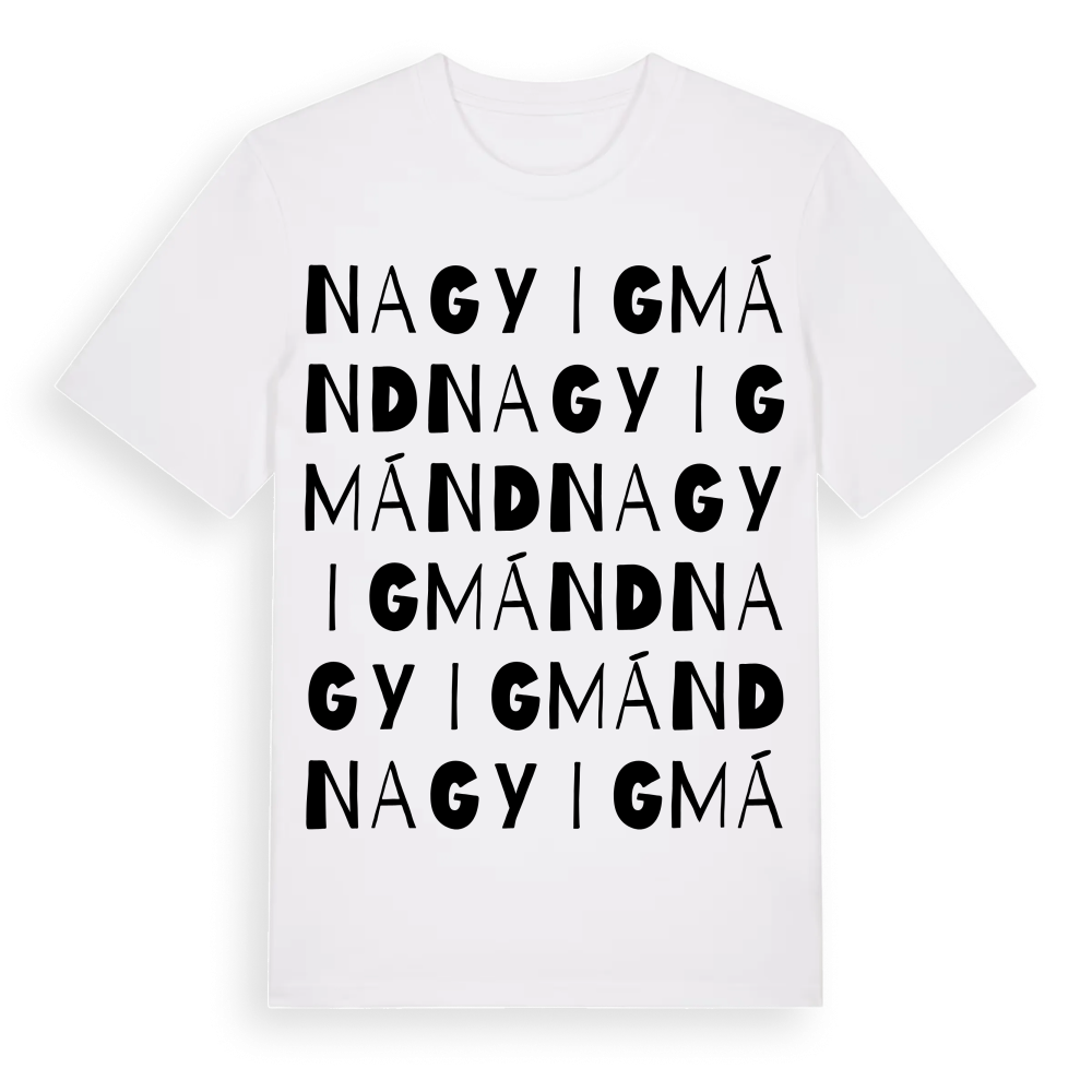 Nagyigmánd ordlek t-shirt – White, i miljö