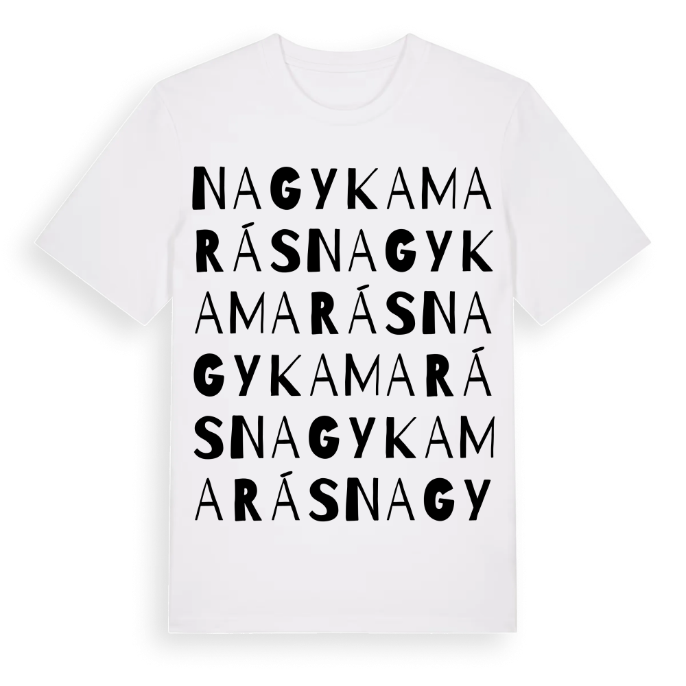 Nagykamarás ordlek t-shirt – White, i miljö