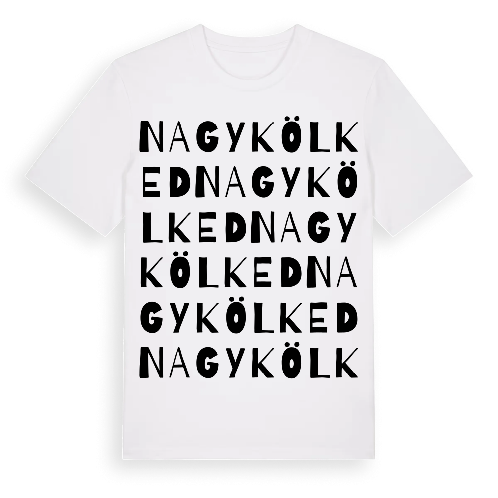 Nagykölked ordlek t-shirt – White, i miljö