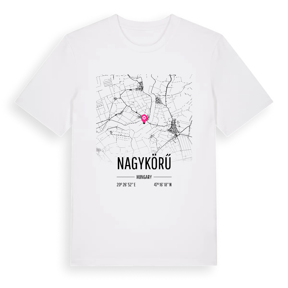Nagykörű karta t-shirt – White, i miljö