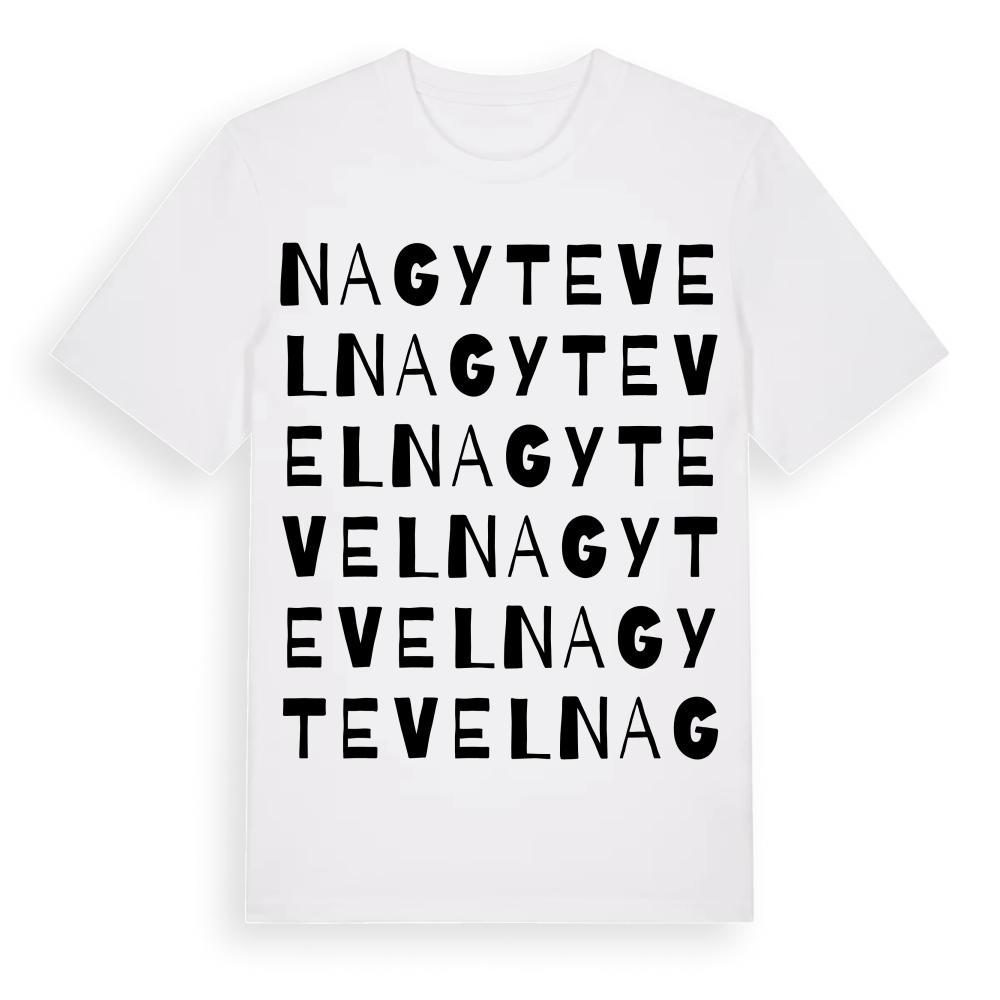 Nagytevel ordlek t-shirt – White, i miljö