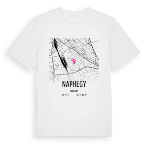 Naphegy karta t-shirt – ekologisk bomull t-shirt från Pinshirt