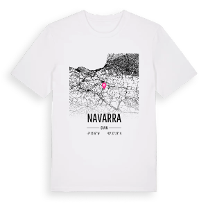 Navarra karta t-shirt – ekologisk bomull t-shirt från Pinshirt