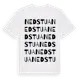White t-shirt med Nedstua ordlek t-shirt