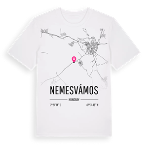 Nemesvámos karta t-shirt – ekologisk bomull t-shirt från Pinshirt