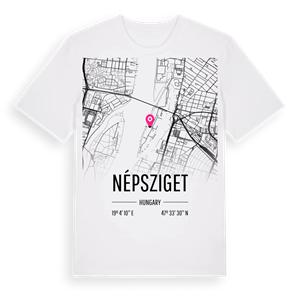 Népsziget karta t-shirt – ekologisk bomull t-shirt från Pinshirt