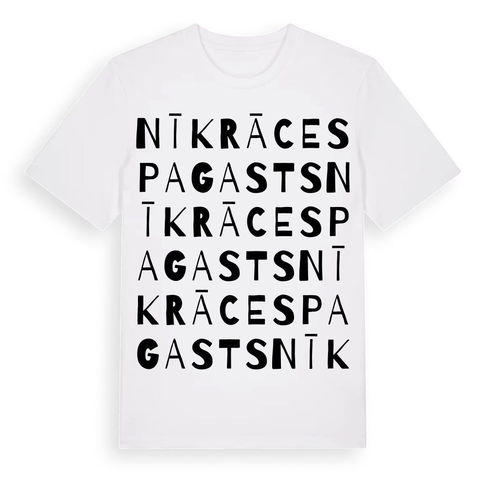 Nīkrāces pagasts ordlek t-shirt – White, i miljö