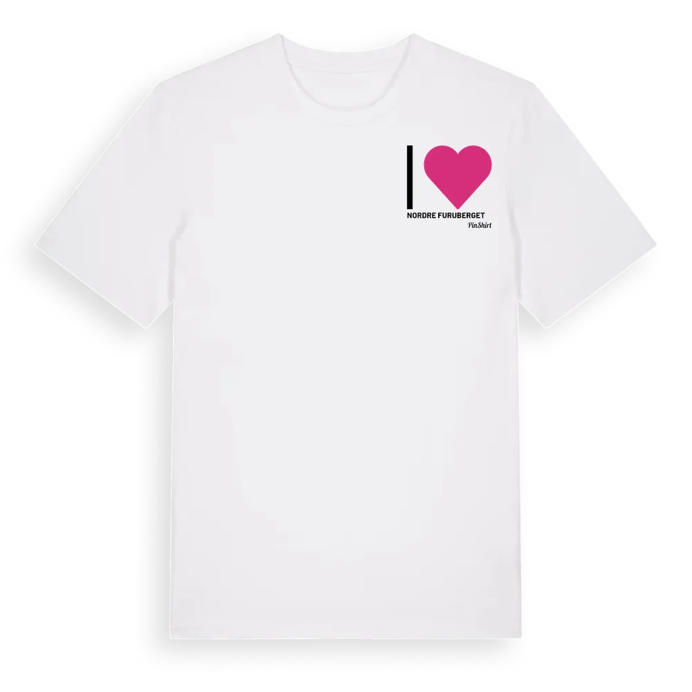 Jag älskar Nordre Furuberget t-shirt litet tryck i miljö