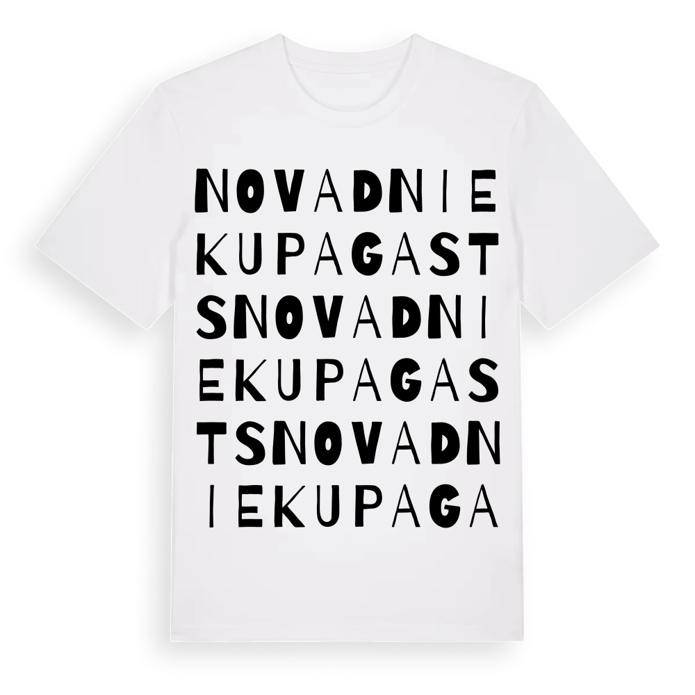 Novadnieku pagasts ordlek t-shirt – White, i miljö