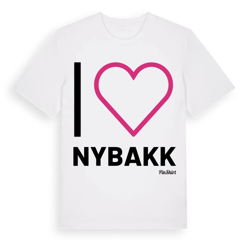 Jag älskar Nybakk t-shirt stort tryck i miljö