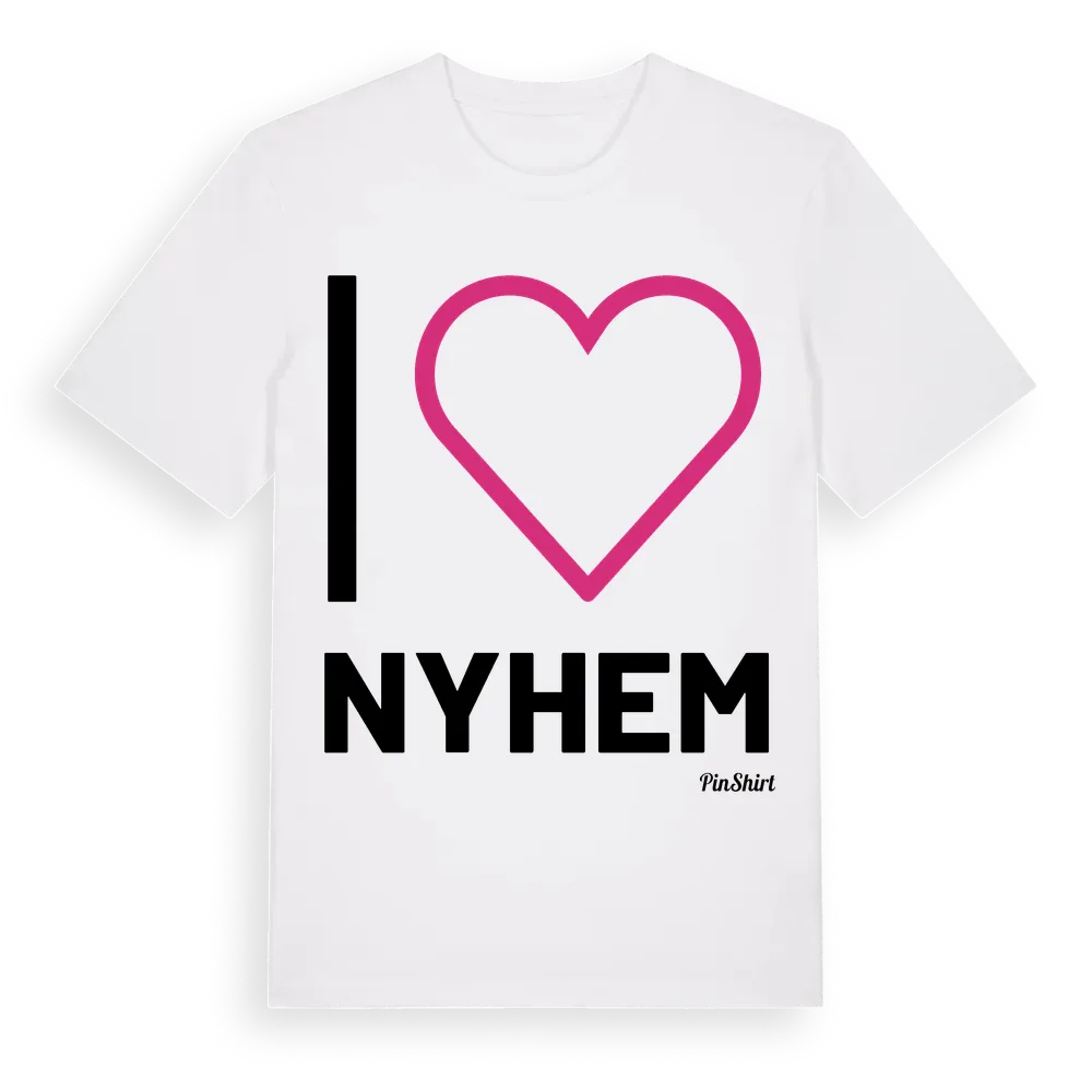 Jag älskar Nyhem t-shirt stort tryck i miljö
