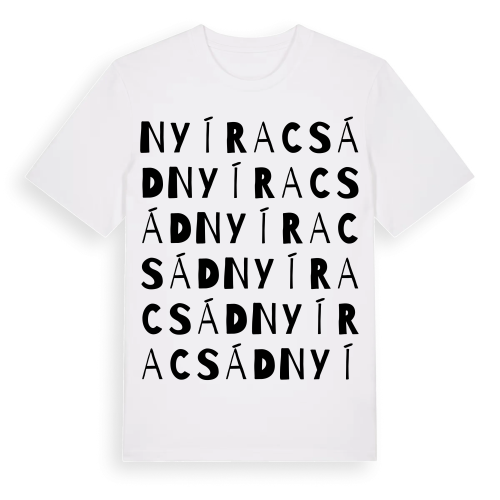 Nyíracsád ordlek t-shirt – White, i miljö