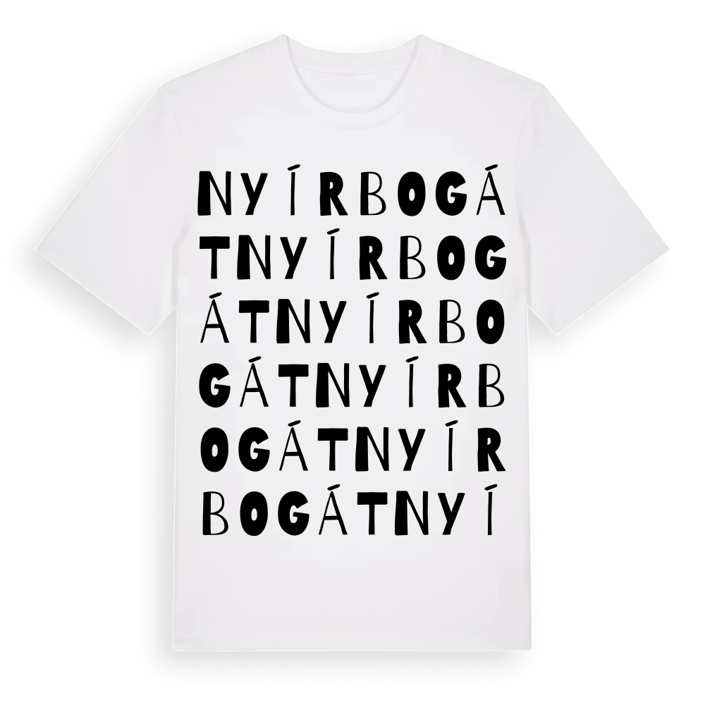 Nyírbogát ordlek t-shirt – White, i miljö