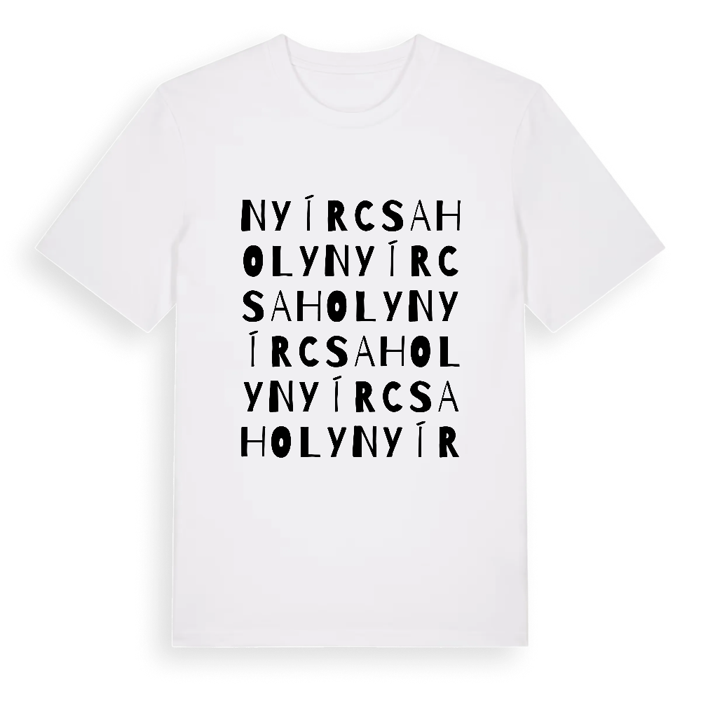 Nyírcsaholy ordlek t-shirt – White, i miljö
