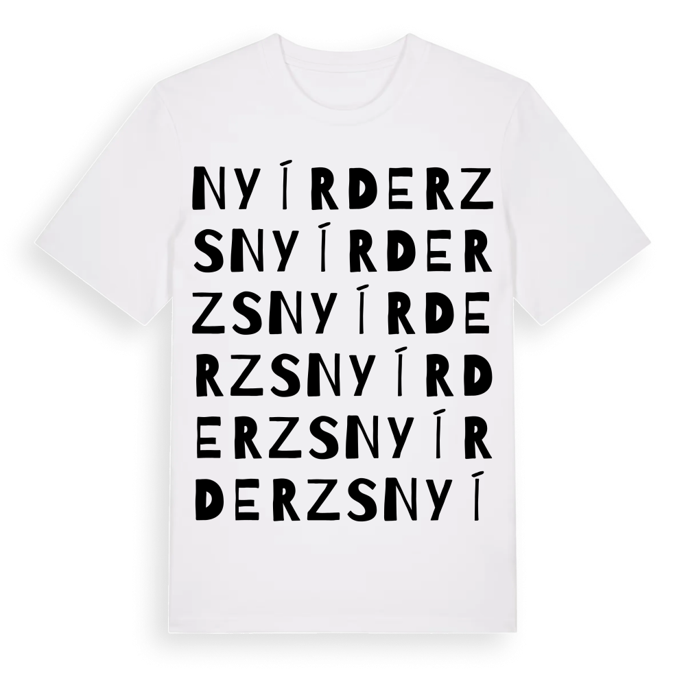 Nyírderzs ordlek t-shirt – White, i miljö