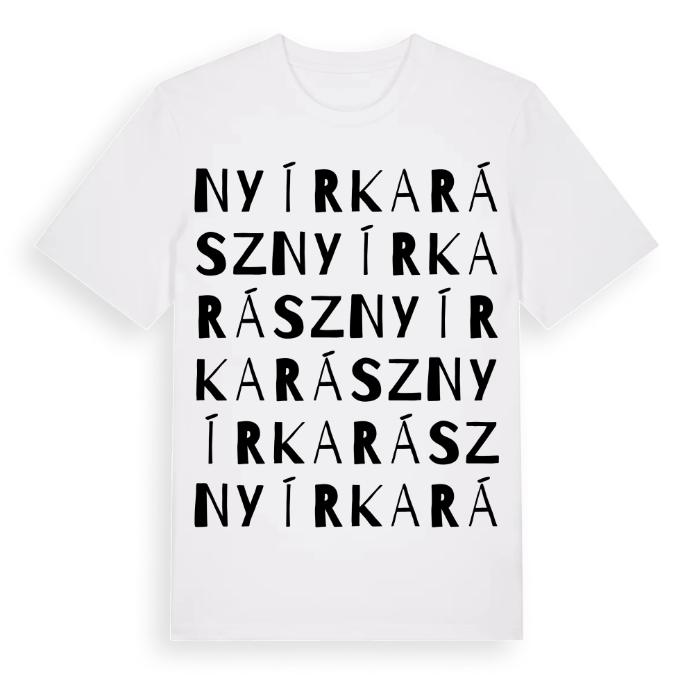 Nyírkarász ordlek t-shirt – White, i miljö
