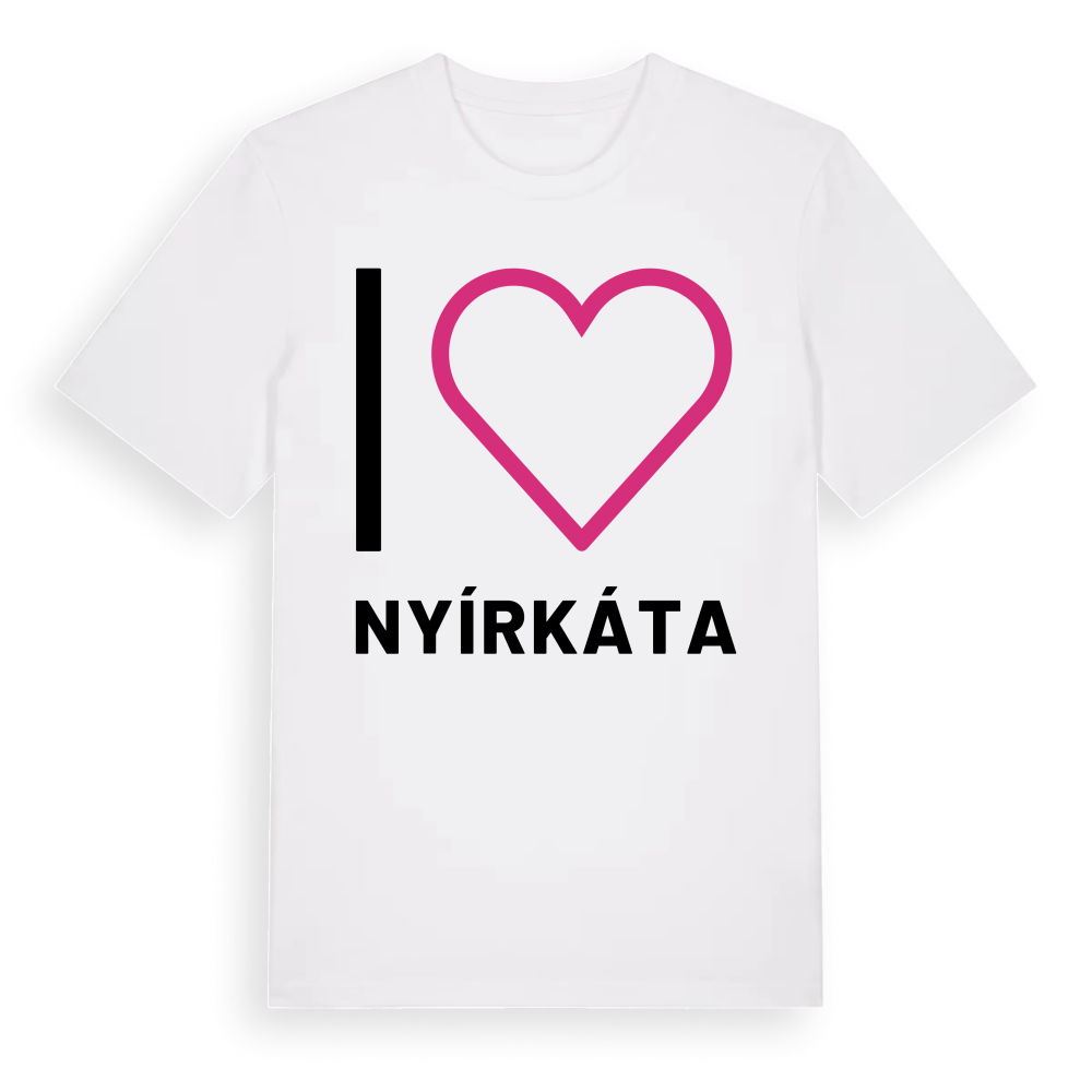 Jag älskar Nyírkáta t-shirt stort tryck – White, i miljö