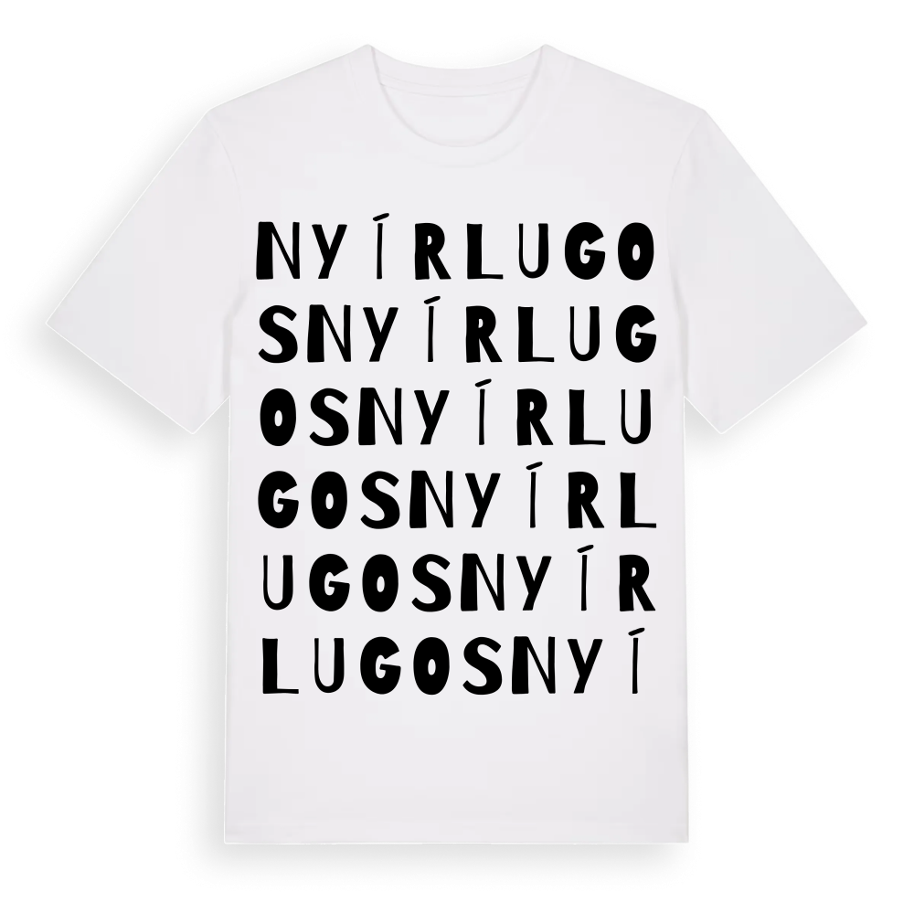 Nyírlugos ordlek t-shirt – White, i miljö