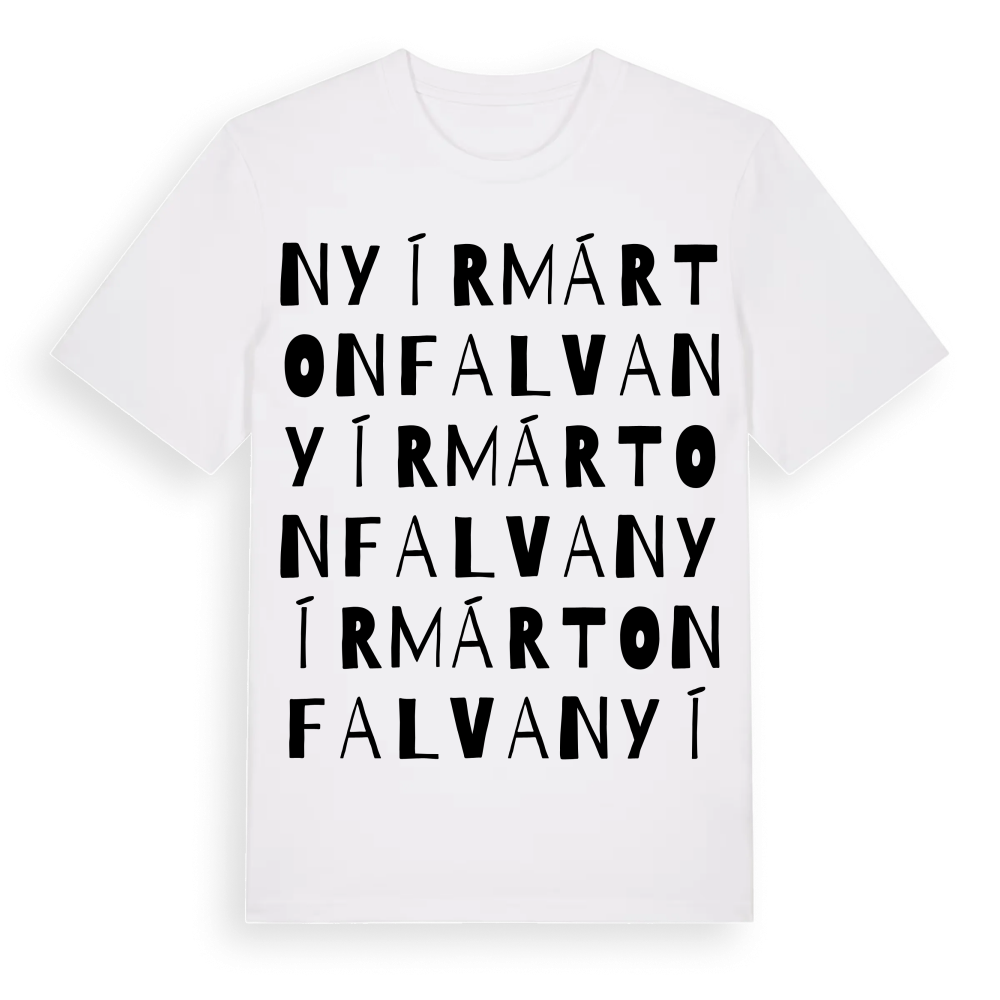 Nyírmártonfalva ordlek t-shirt – White, i miljö