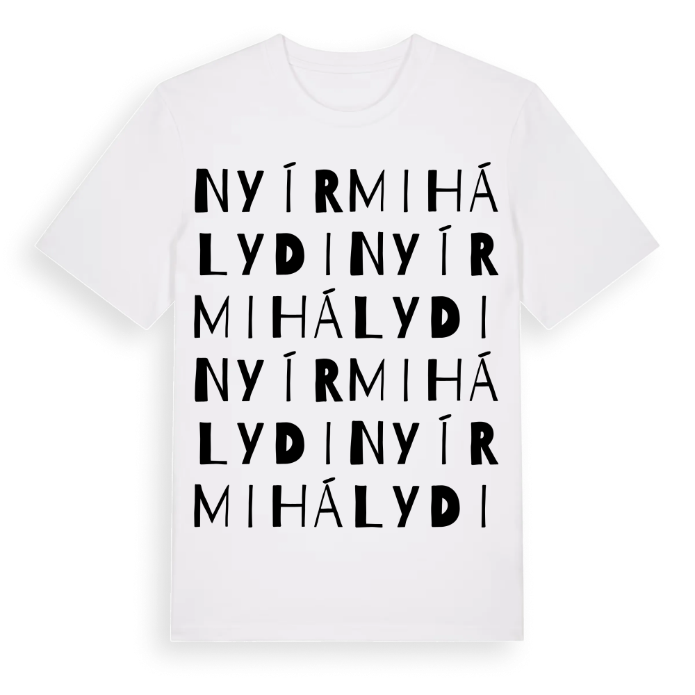 Nyírmihálydi ordlek t-shirt – White, i miljö