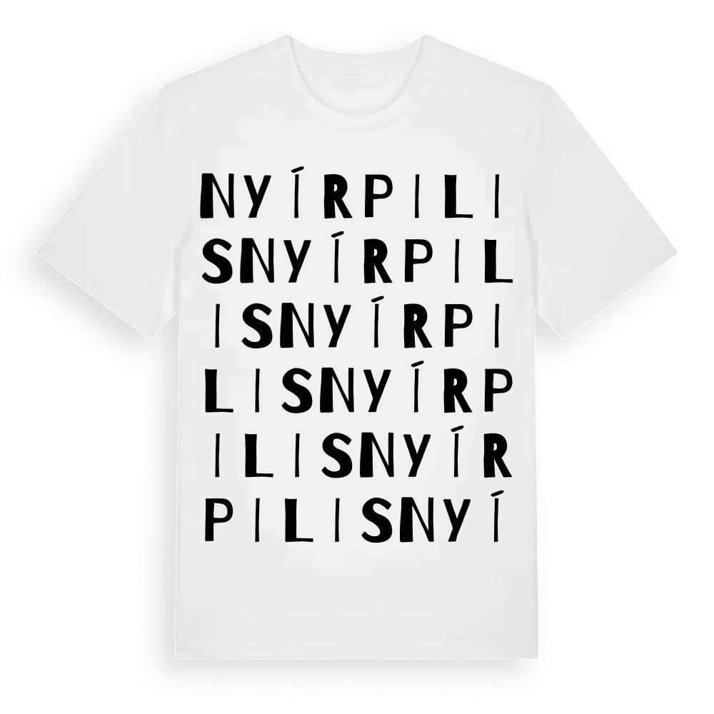 Nyírpilis ordlek t-shirt – White, i miljö