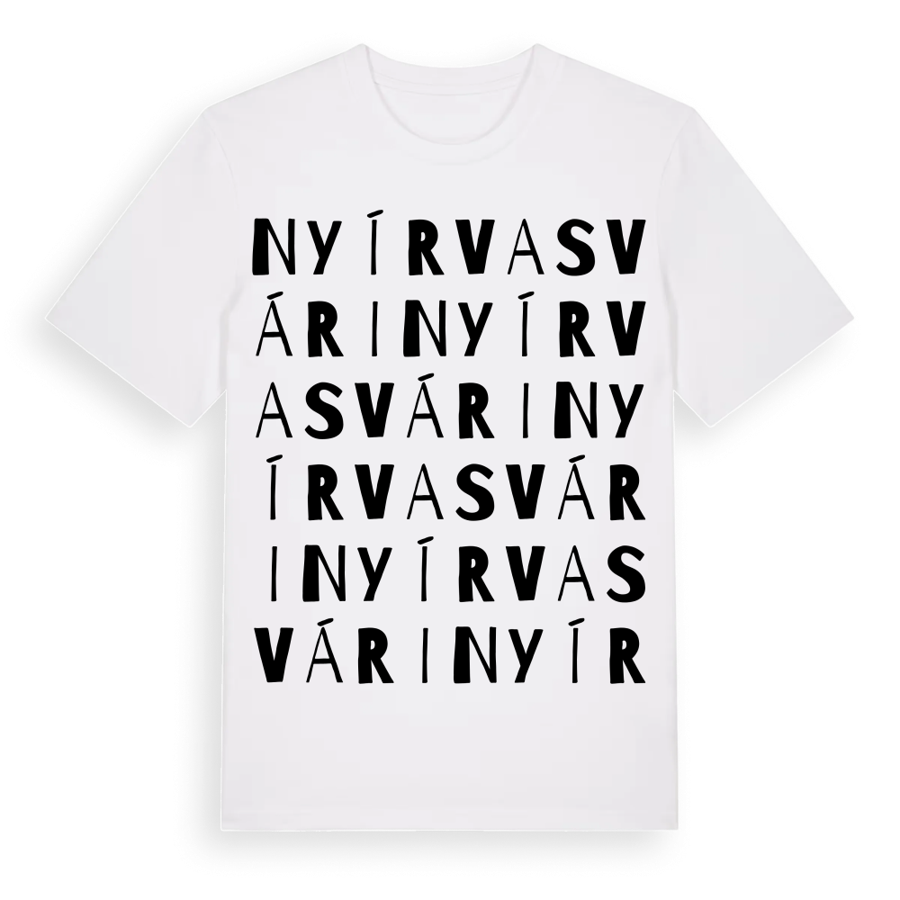 Nyírvasvári ordlek t-shirt – White, i miljö