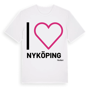 Jag älskar nyköping t-shirt stort tryck – ekologisk bomull t-shirt från Pinshirt