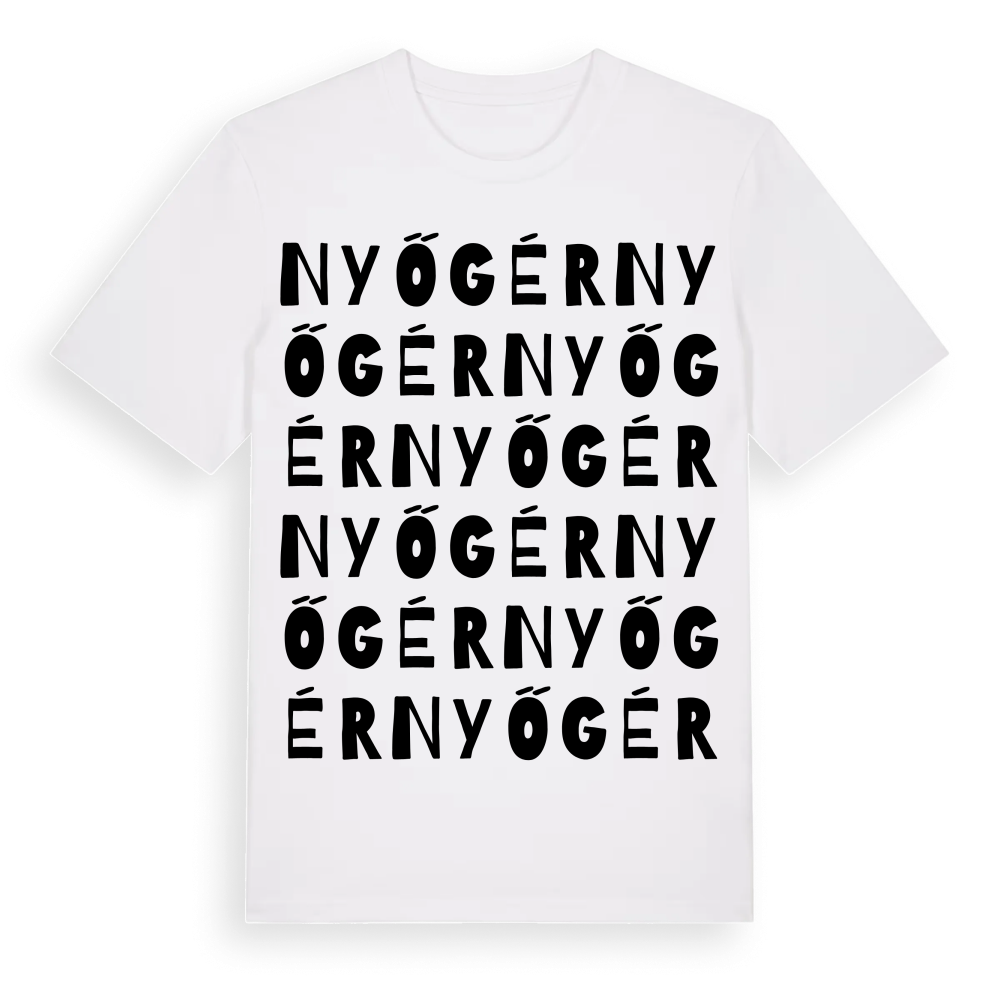 Nyőgér ordlek t-shirt – White, i miljö