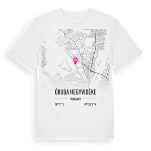 Óbuda hegyvidéke karta t-shirt – ekologisk bomull t-shirt från Pinshirt
