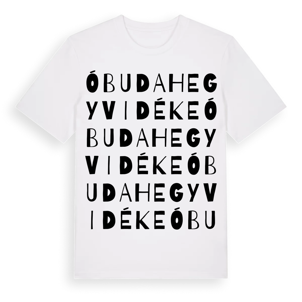 Óbuda hegyvidéke ordlek t-shirt – White, i miljö
