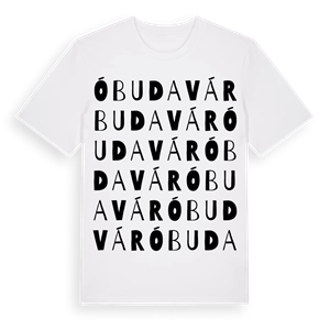 Óbudavár ordlek t-shirt – ekologisk bomull t-shirt från Pinshirt