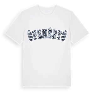 Ófehértó college t-shirt – ekologisk bomull t-shirt från Pinshirt