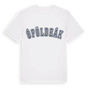 Óföldeák college t-shirt – ekologisk bomull t-shirt från Pinshirt